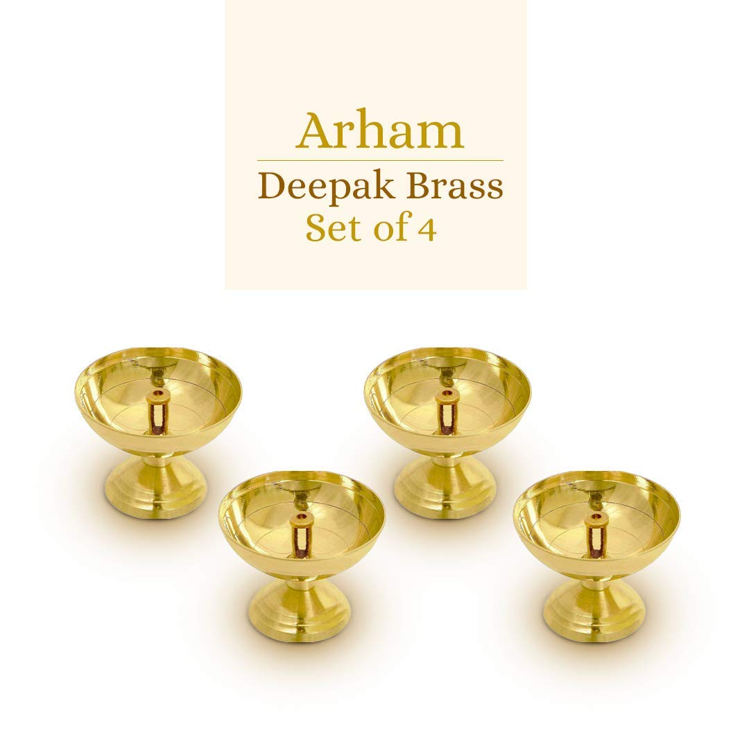 Arham Spirituality Oval Brass Lamp (Set of 4)